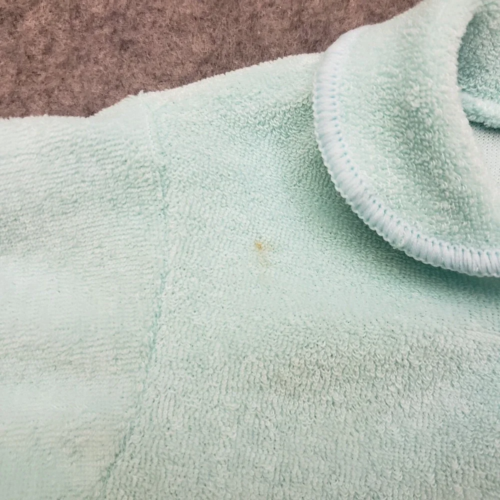 VINTAGE Carters‎ One Piece Baby Boys 0-3M Blue Dinosaurs Button Up Sleeper 90s